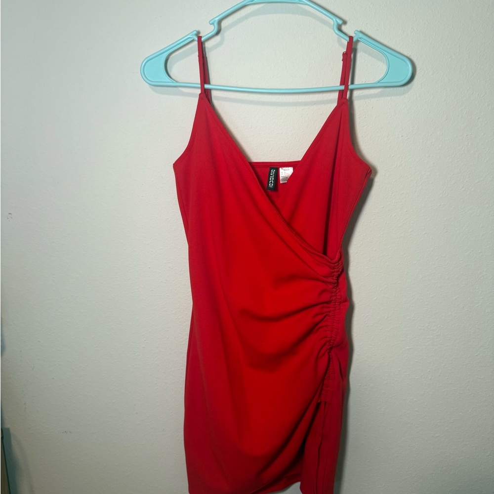 Elegant Red Wrap Dress